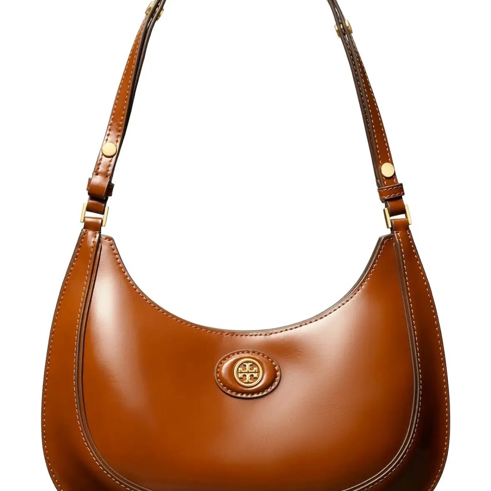 Tory Burch Robinson Spazzolato Crescent bag - Brown